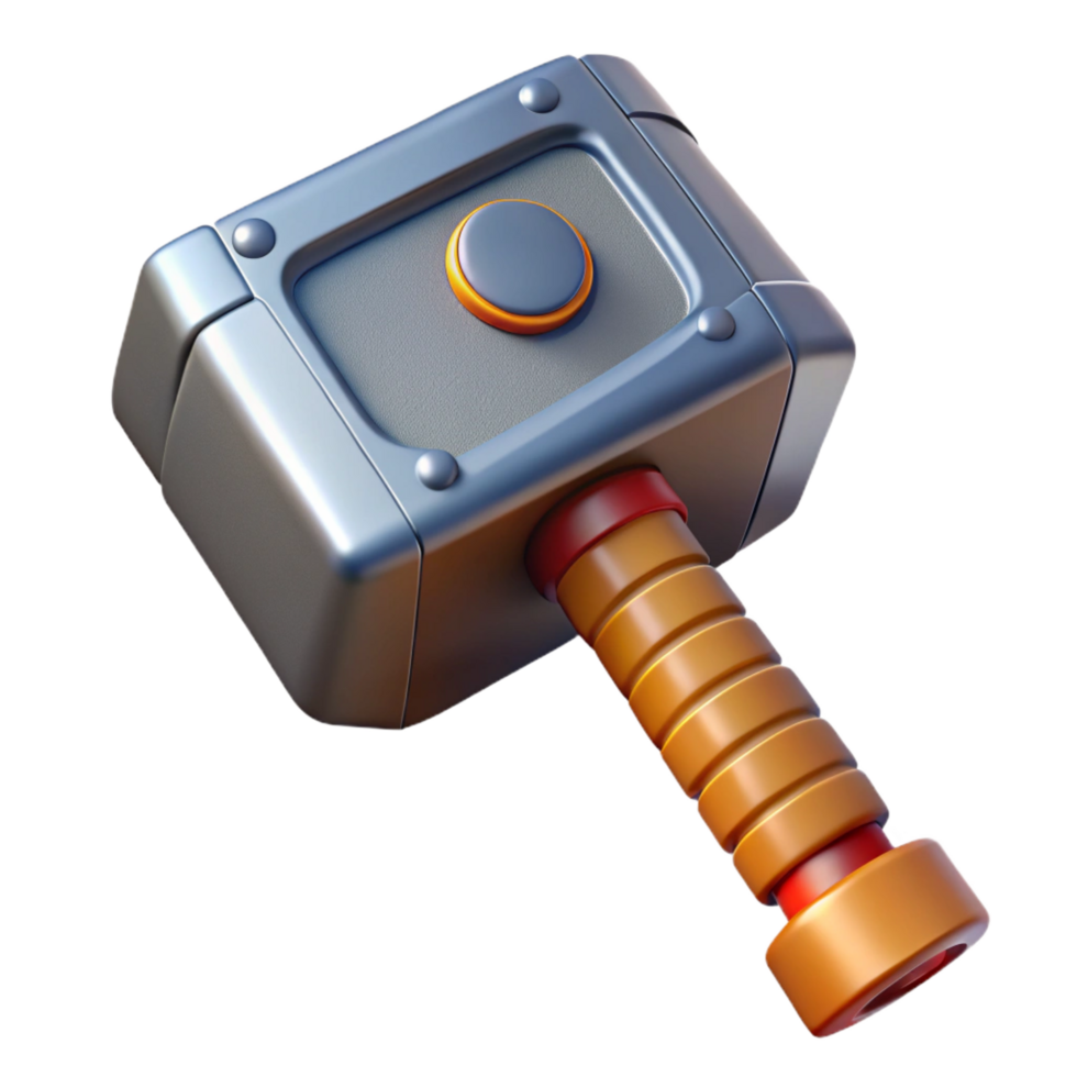 radiant abstract Thor's hammer, Mjolnir. NO BACKGROUND with Transparent Background. authentic png