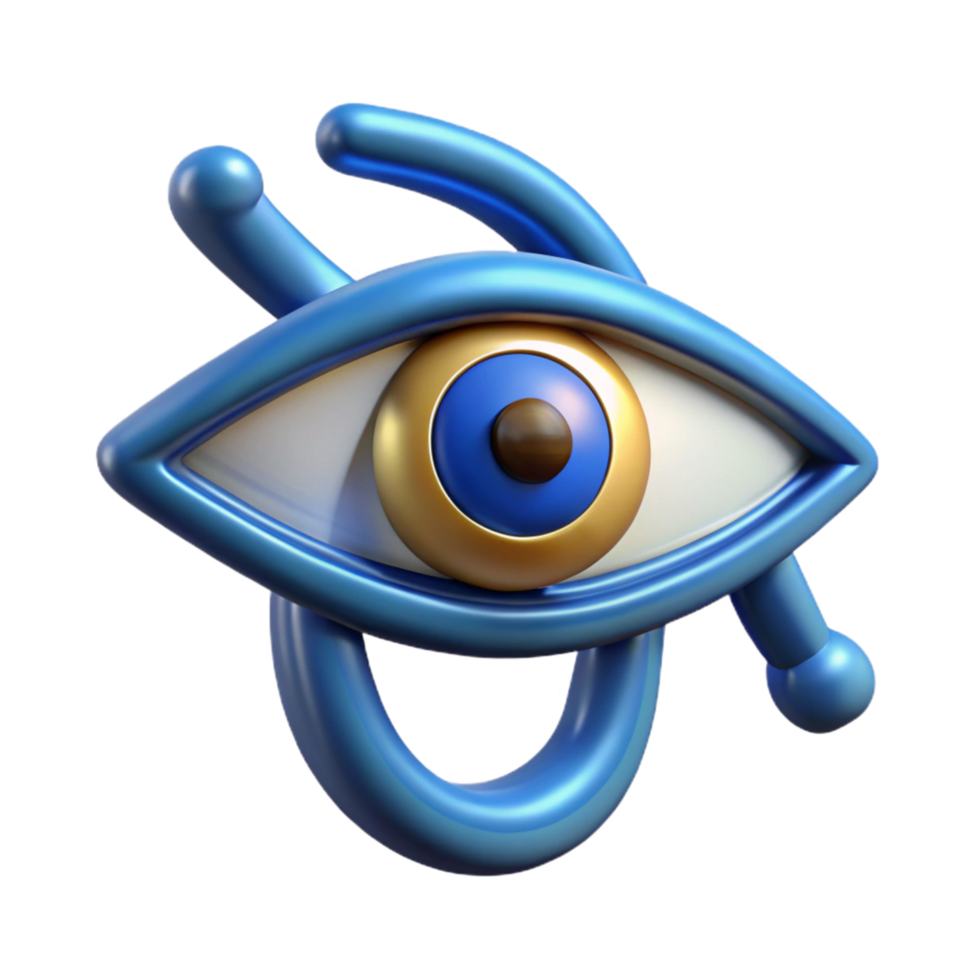romantic hypnotic The Eye of Horus amulet. NO BACKGROUND with Transparent Background. museum quality png