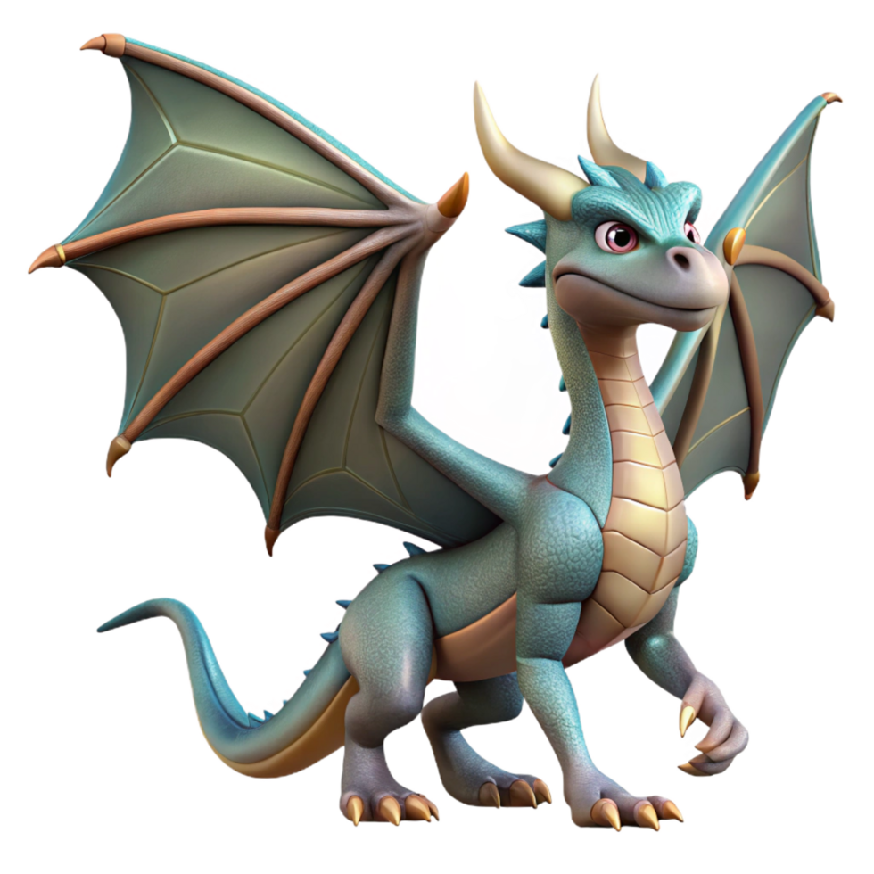 stunning energetic creative A dragon with scales and wings outstretched. NO BACKGROUND with Transparent Background. original png