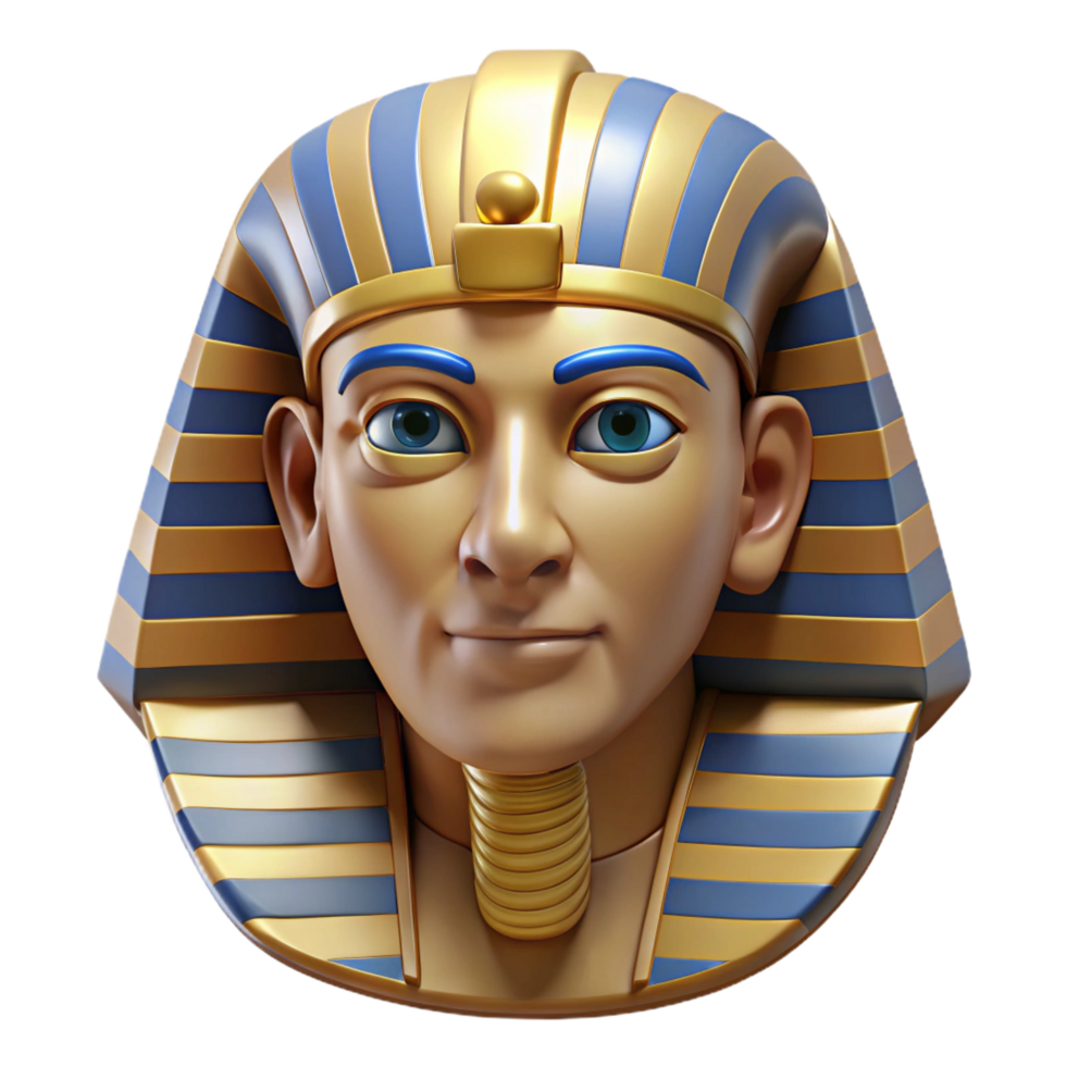 majestic geometric A majestic Egyptian pharaoh's mask. NO BACKGROUND with Transparent Background. refined png