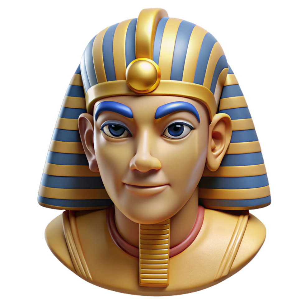 whimsical majestic A majestic Egyptian pharaoh's mask. NO BACKGROUND with Transparent Background. sharp png