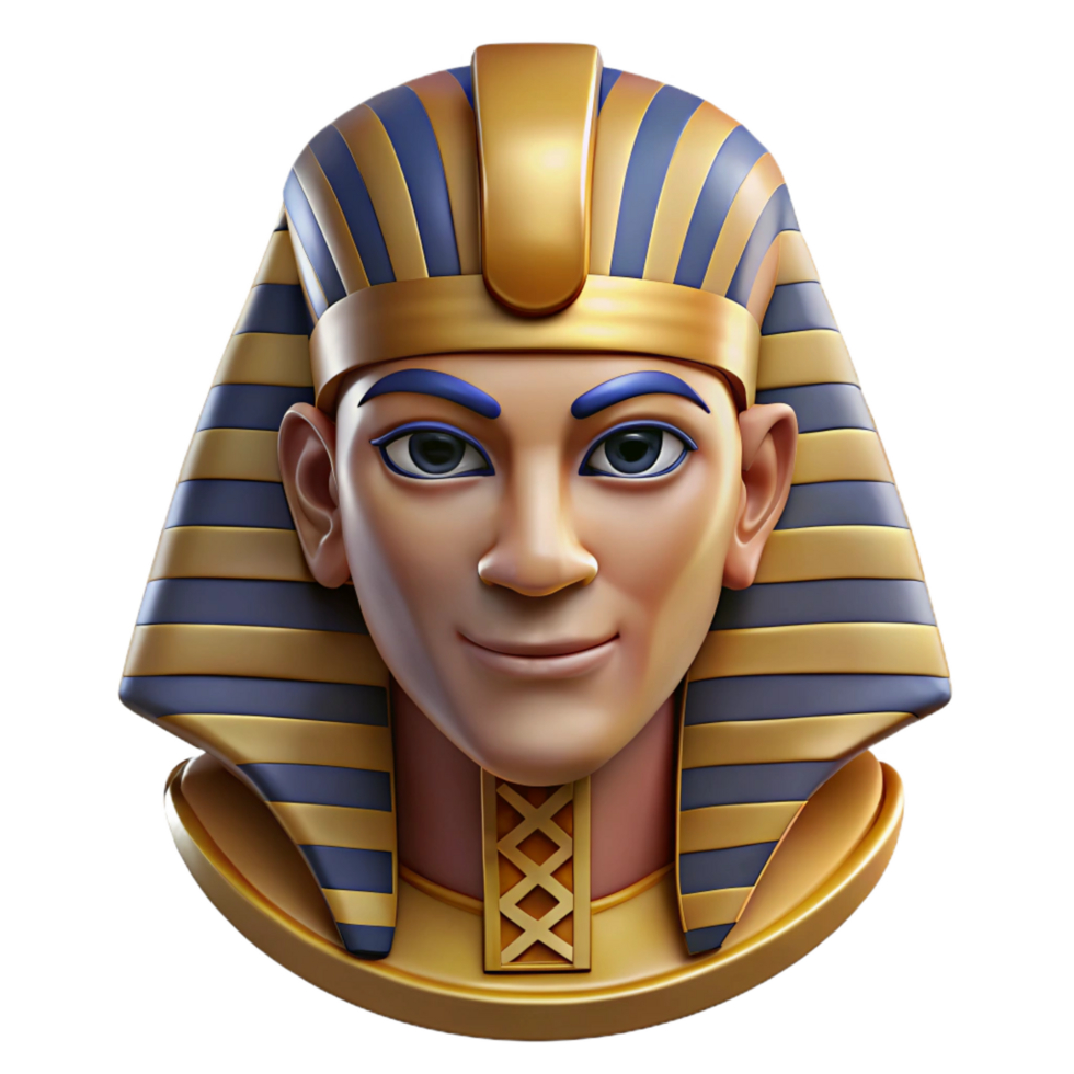 inspired gothic A majestic Egyptian pharaoh's mask. NO BACKGROUND with Transparent Background. fine detail png