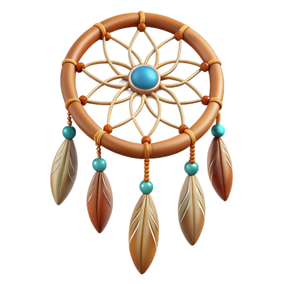 tranquil splendid A Native American dreamcatcher. NO BACKGROUND with Transparent Background. premium png