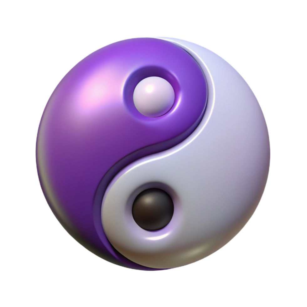 memorable impressionist A Yin and Yang symbol. NO BACKGROUND with Transparent Background. perfect clarity png