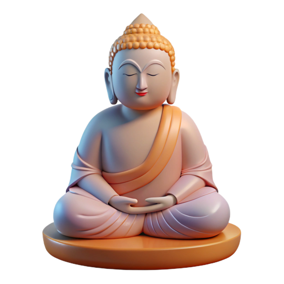 stunning organic A statue of Buddha. NO BACKGROUND with Transparent Background. luxury png
