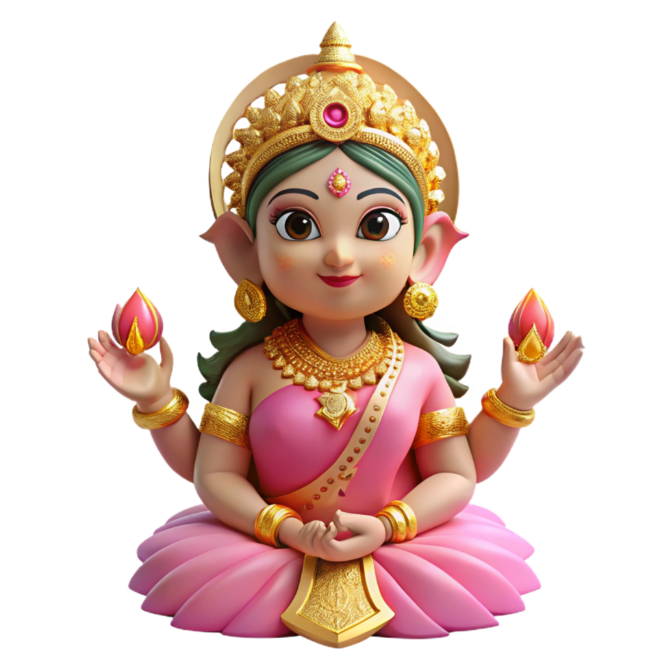 inspired gothic A Hindu goddess Lakshmi. NO BACKGROUND with Transparent Background. sharp png