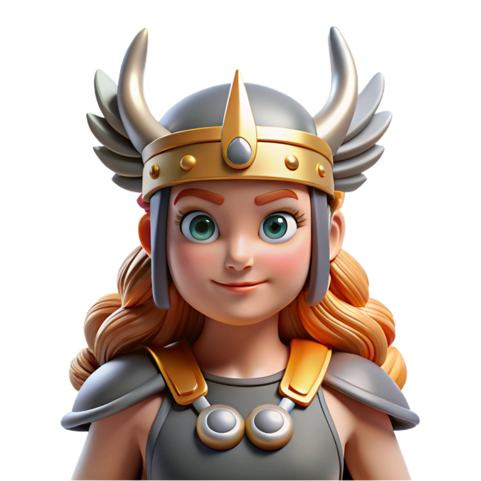 vibrant distinctive A Valkyrie in Norse mythology. NO BACKGROUND with Transparent Background. png