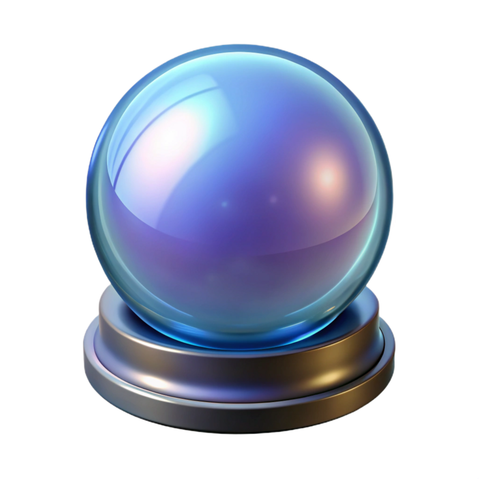 intense radiant A crystal ball for divination. NO BACKGROUND with Transparent Background. artisan png