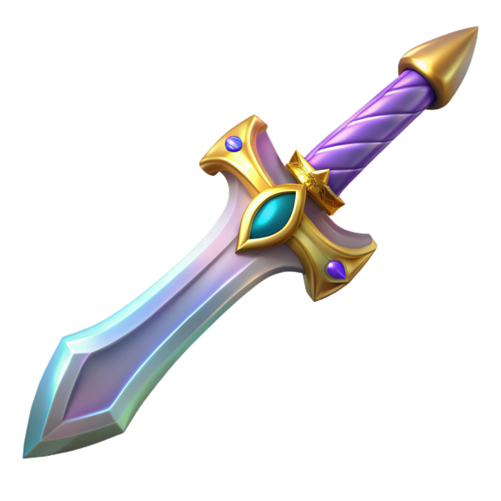 unparalleled victorian A single, gleaming elven sword, ornate hilt, NO BACKGROUND with Transparent Background. refined png