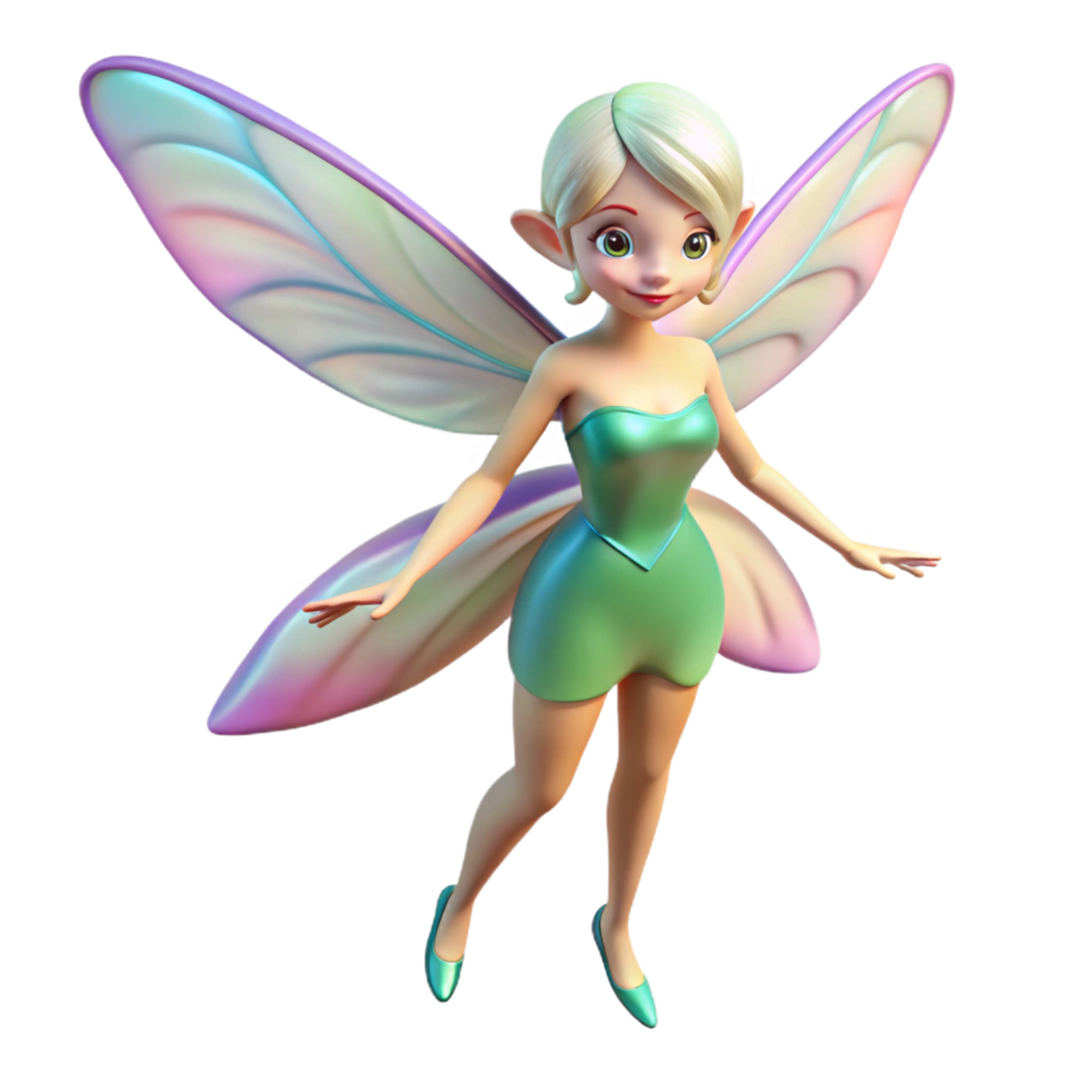 joyful spectacular A delicate fairy with iridescent wings, NO BACKGROUND with Transparent Background. masterfully captured png