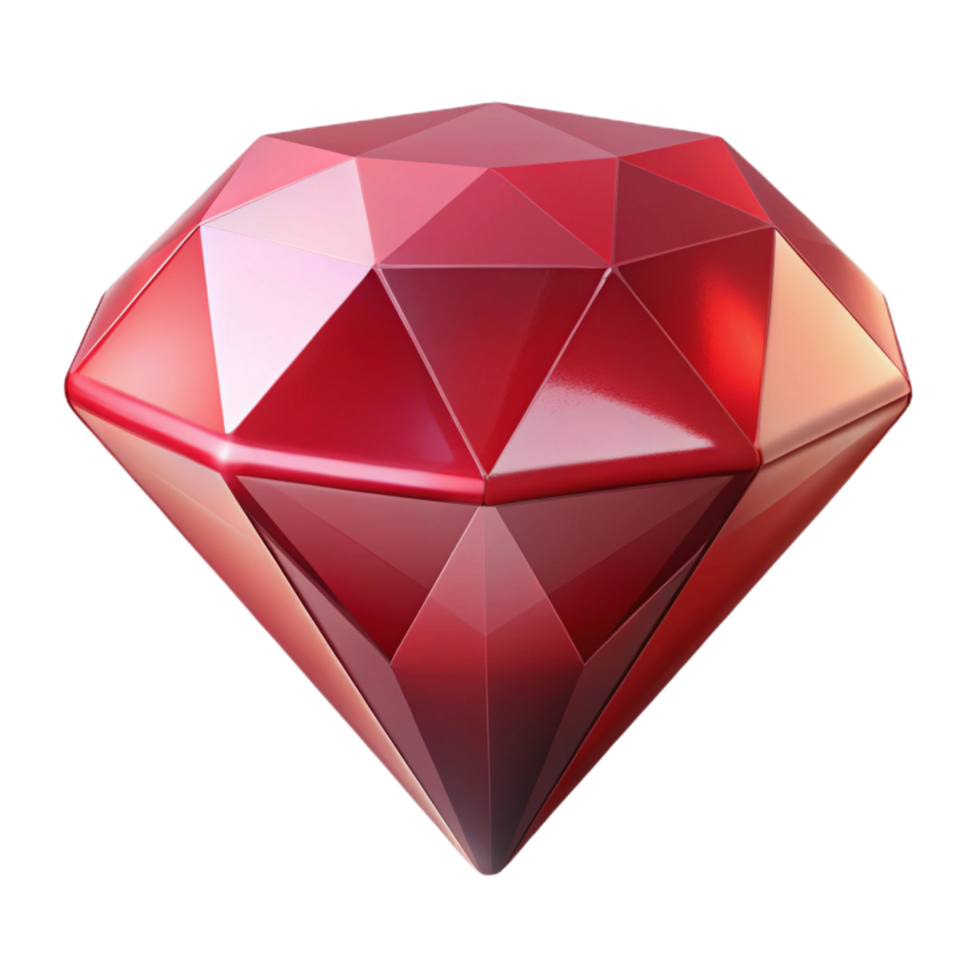 majestic avant-garde A single, perfect ruby, cut and polished, NO BACKGROUND with Transparent Background. high quality png