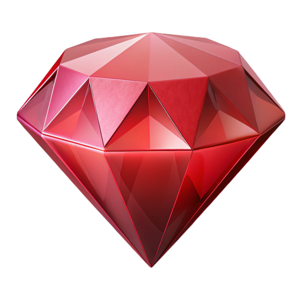 pristine harmonious nordic A single, perfect ruby, cut and polished, NO BACKGROUND with Transparent Background. sharp png