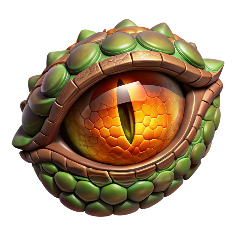 stunning exceptional A powerful dragon eye, reptilian and intense, NO BACKGROUND with Transparent Background. png