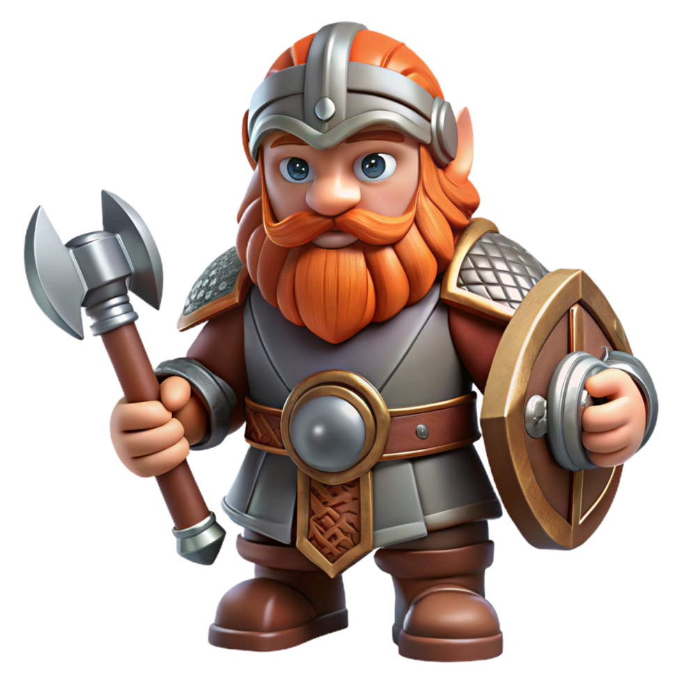 wonderful renaissance A dwarf warrior, wielding a warhammer, NO BACKGROUND with Transparent Background. artisan png