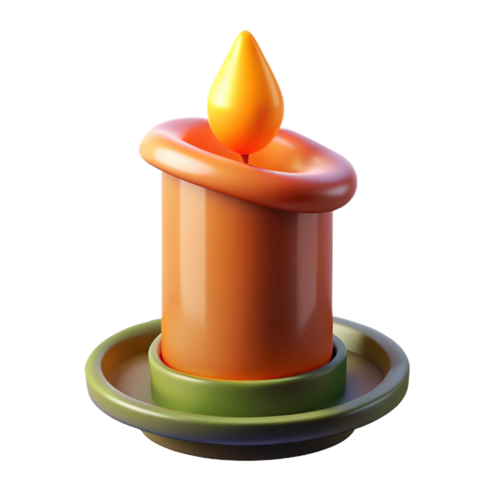 impressive harmonious renaissance A stylized, burning candle, NO BACKGROUND with Transparent Background. museum quality png