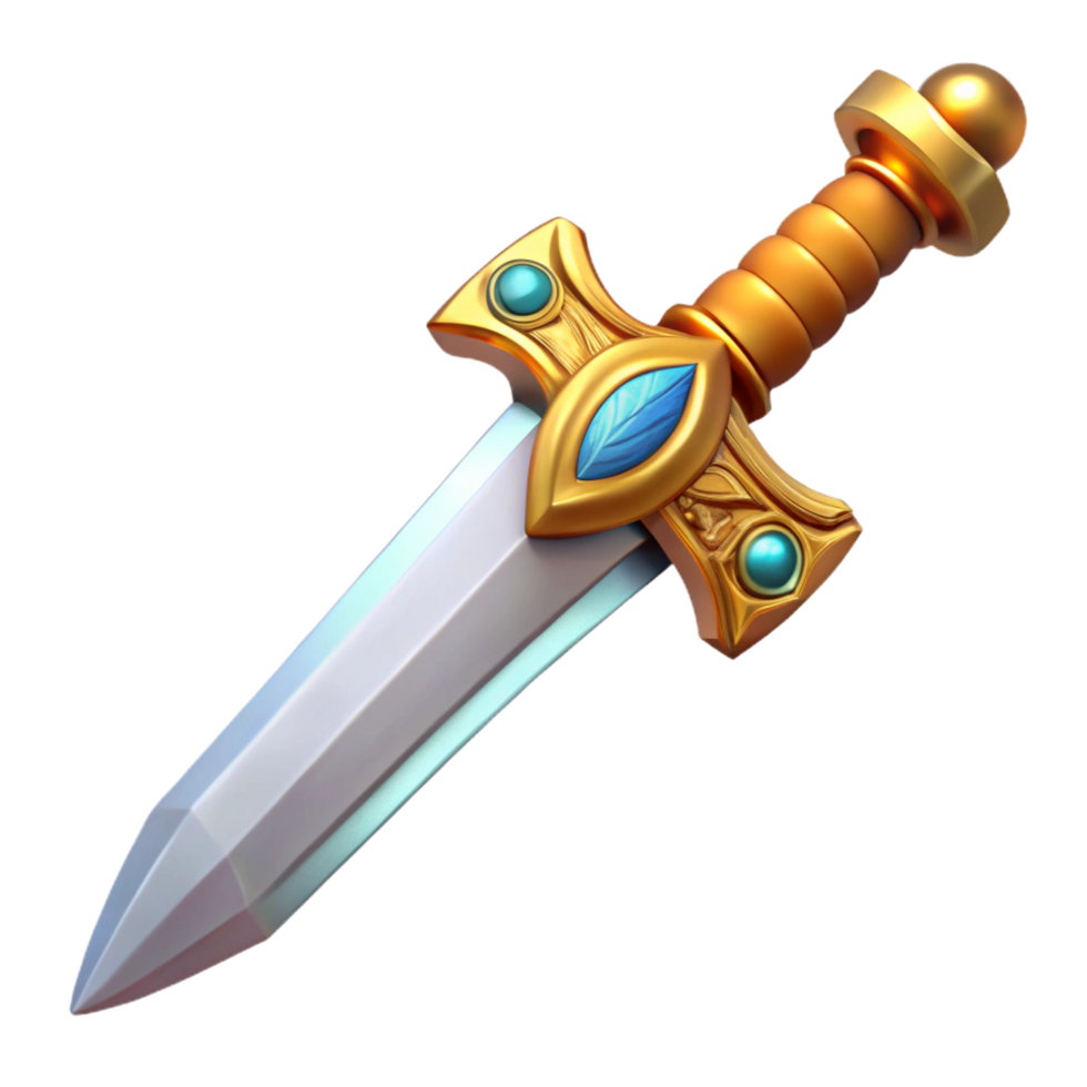 serene surreal A single, ornate dagger hilt, NO BACKGROUND with Transparent Background. perfect clarity png