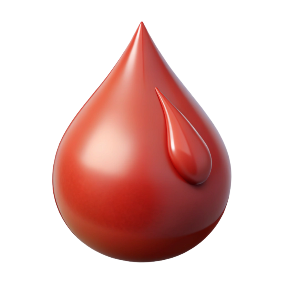 signature avant-garde A stylized, dripping blood droplet, NO BACKGROUND with Transparent Background. crisp png