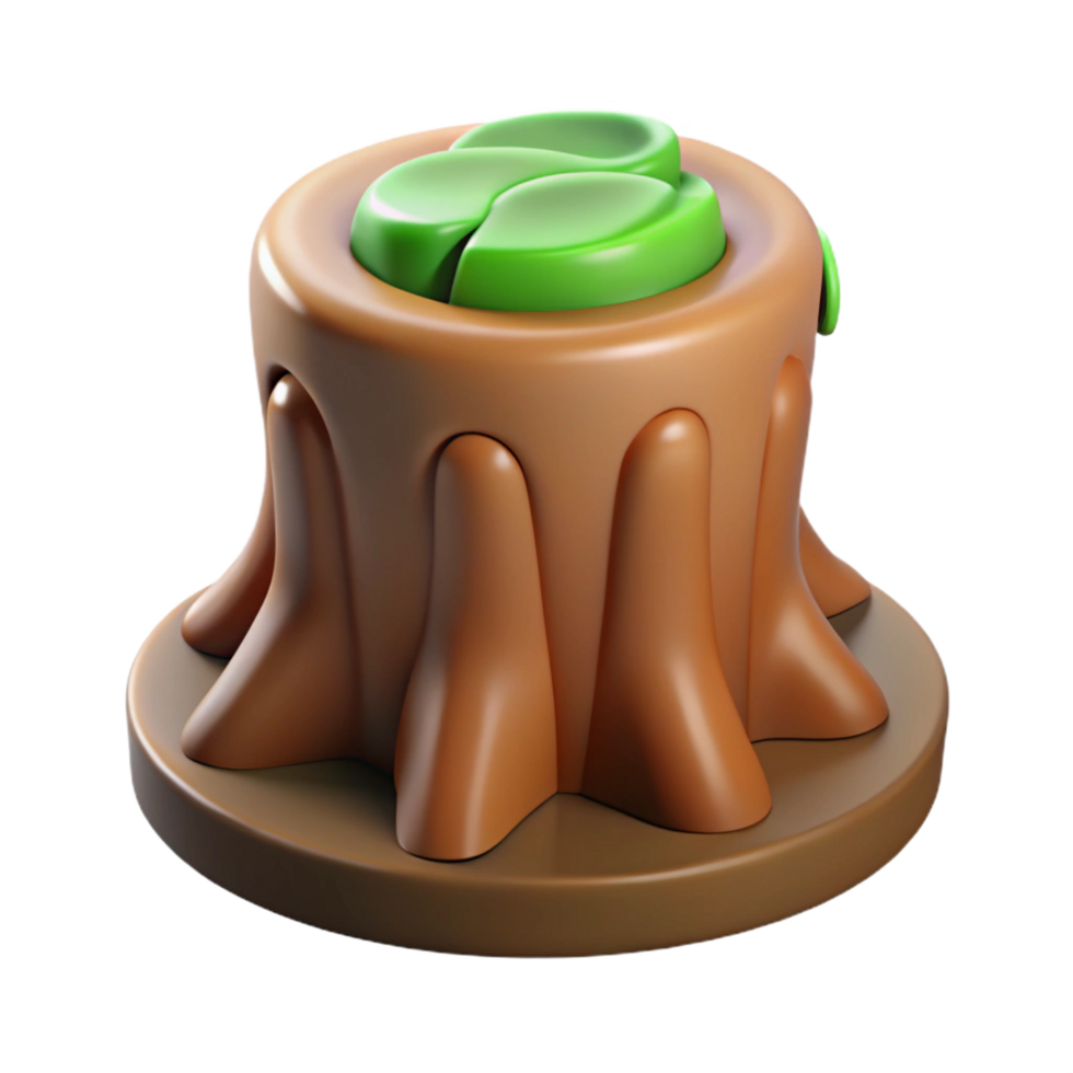 spectacular coveted A single, stylized tree stump, NO BACKGROUND with Transparent Background. png