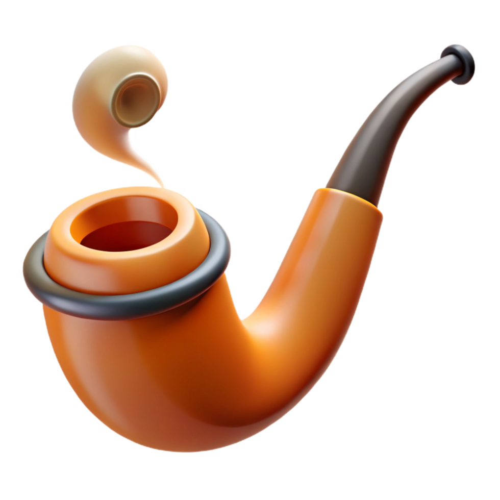 spectacular ethereal renaissance A stylized, smoking pipe, NO BACKGROUND with Transparent Background. fine detail png