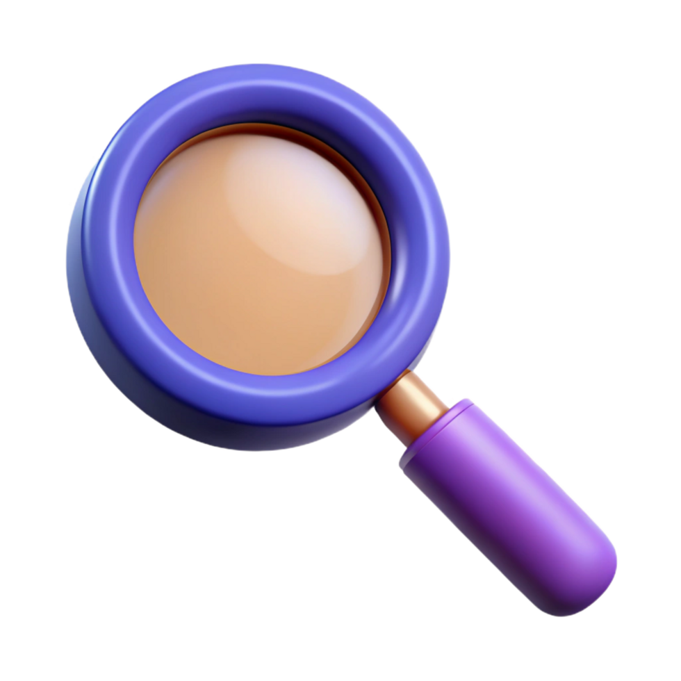 pristine distinctive A stylized, magnifying glass, NO BACKGROUND with Transparent Background. png