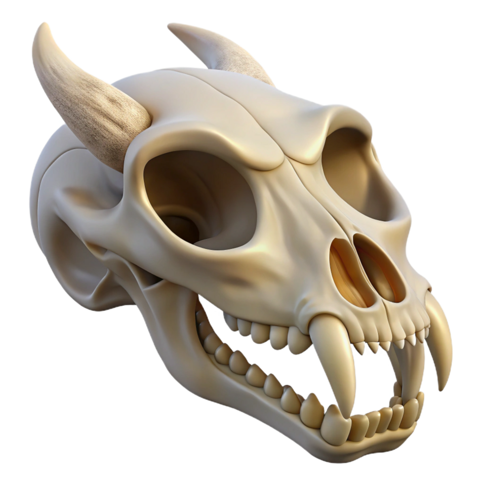 inspired gothic A detailed, animal skull, NO BACKGROUND with Transparent Background. artisan png