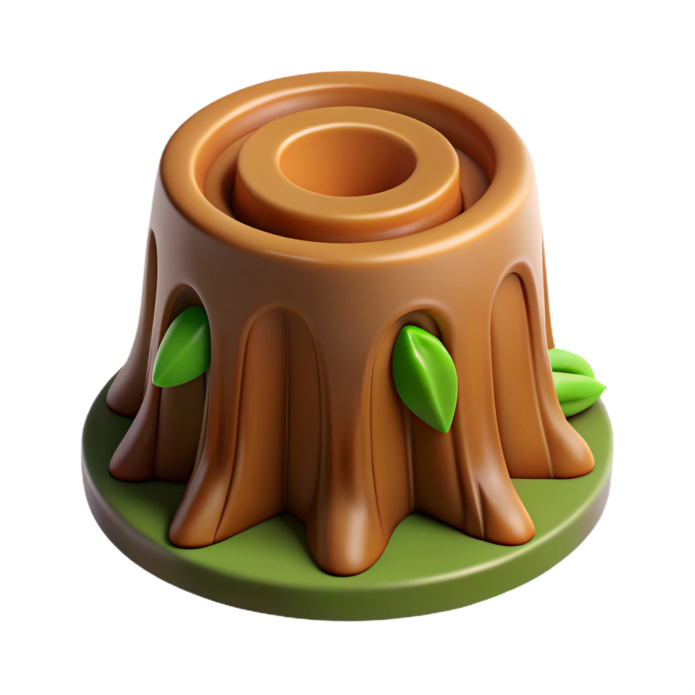 gorgeous coastal A single, stylized tree stump, NO BACKGROUND with Transparent Background. studio quality png