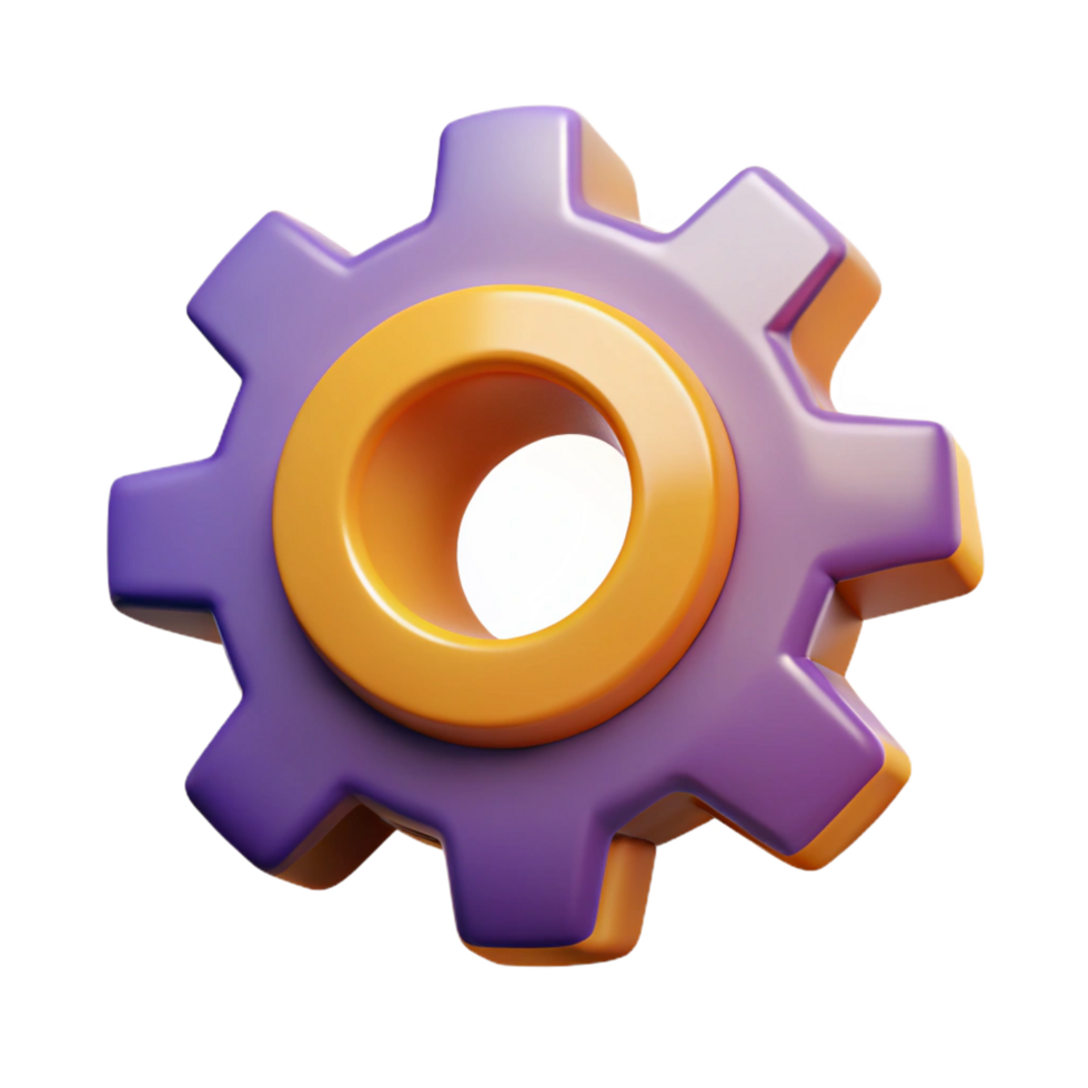 memorable renaissance A single, stylized gear cog, NO BACKGROUND with Transparent Background. precision png