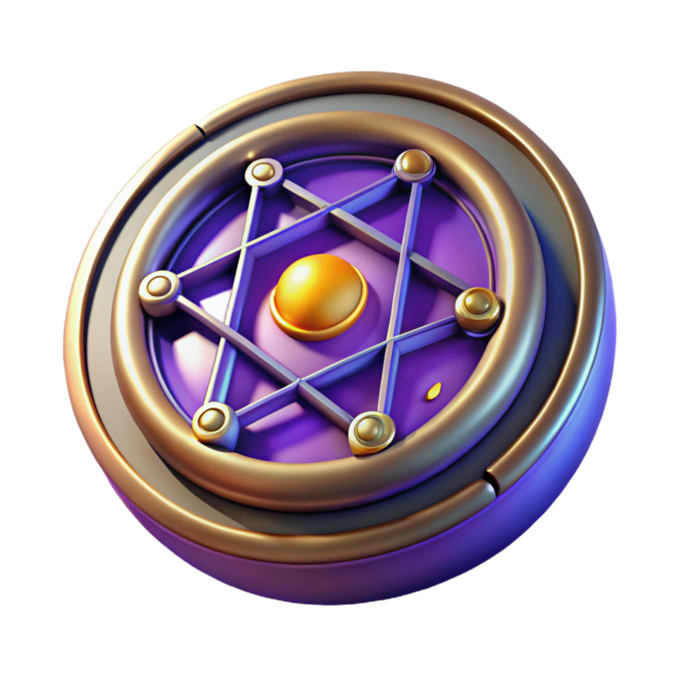 pristine whimsical modern A stylized, magic circle, NO BACKGROUND with Transparent Background. sharp png