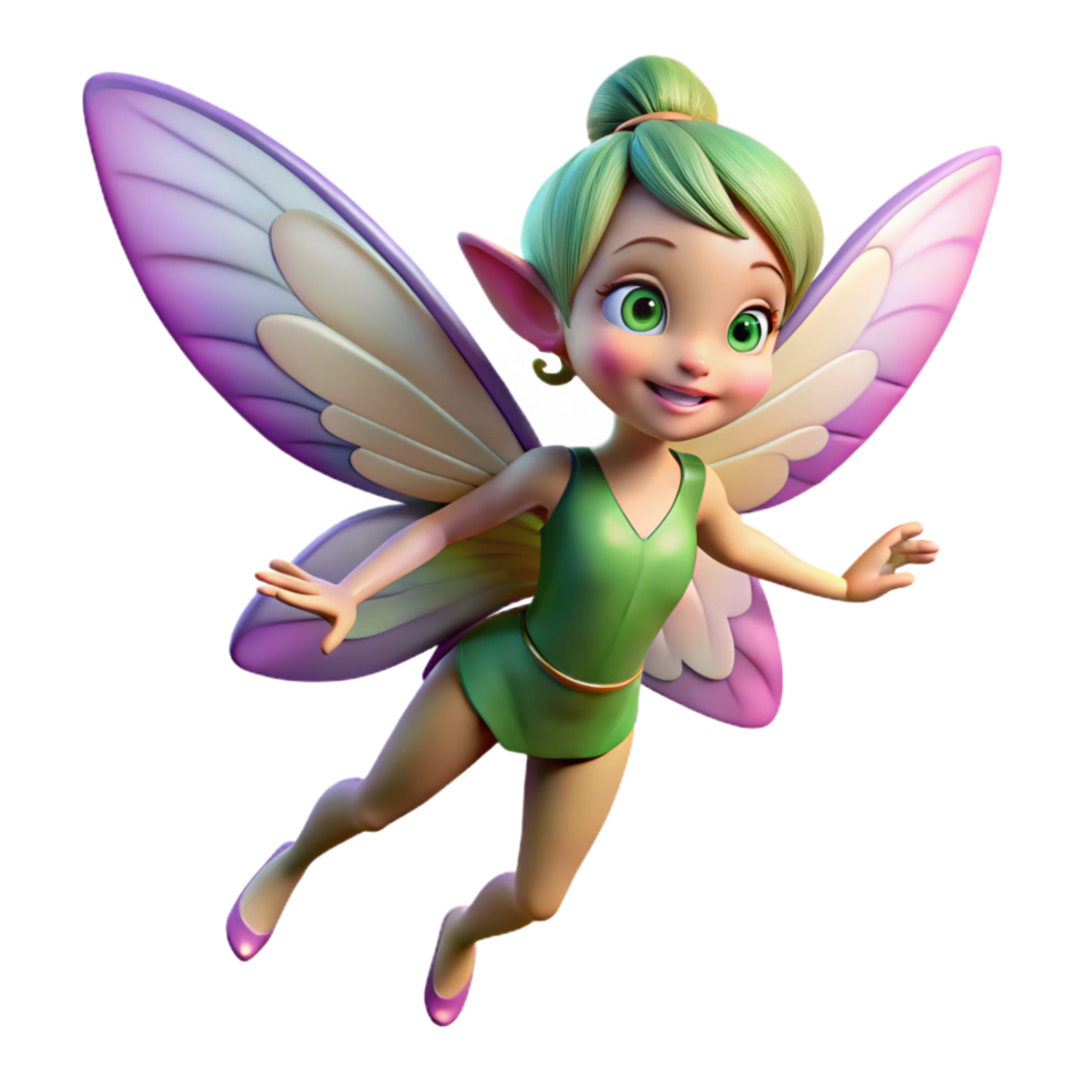 magnificent tropical A mischievous pixie, fluttering its iridescent wings. NO BACKGROUND with Transparent Background. museum quality png