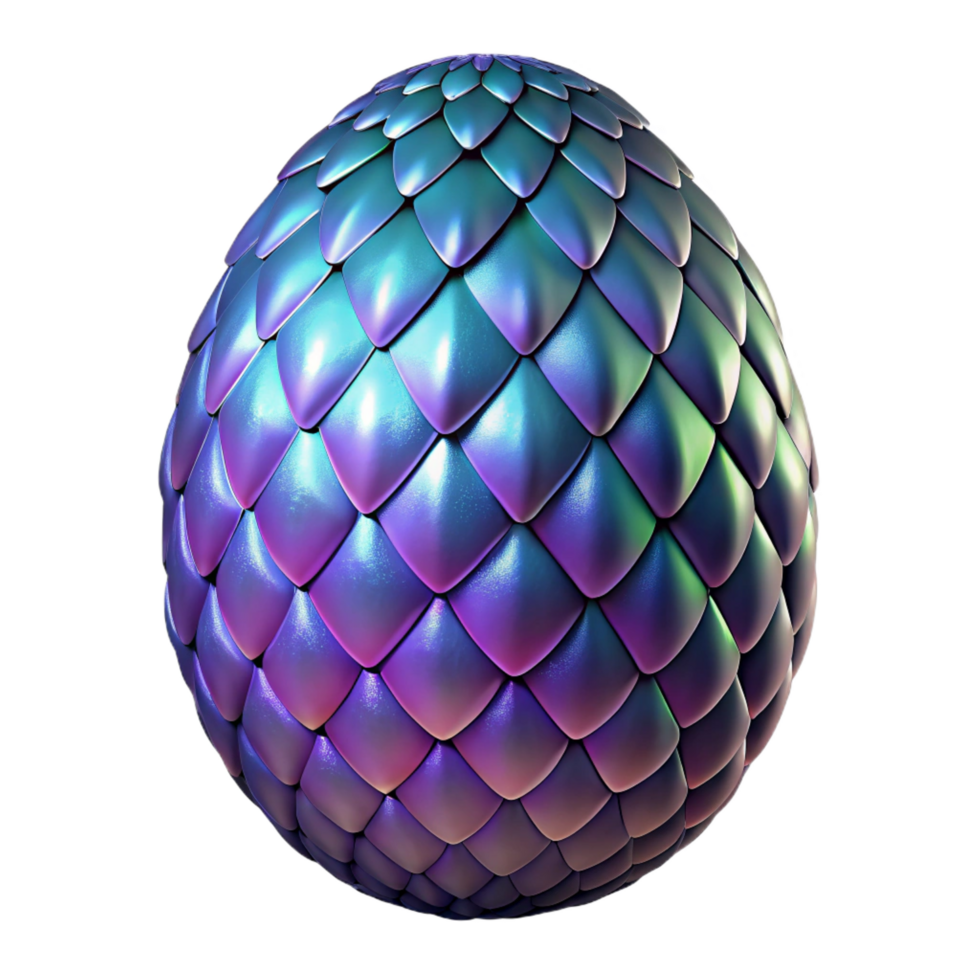 gorgeous industrial A fearsome dragon egg, scales shimmering. NO BACKGROUND with Transparent Background. elite png