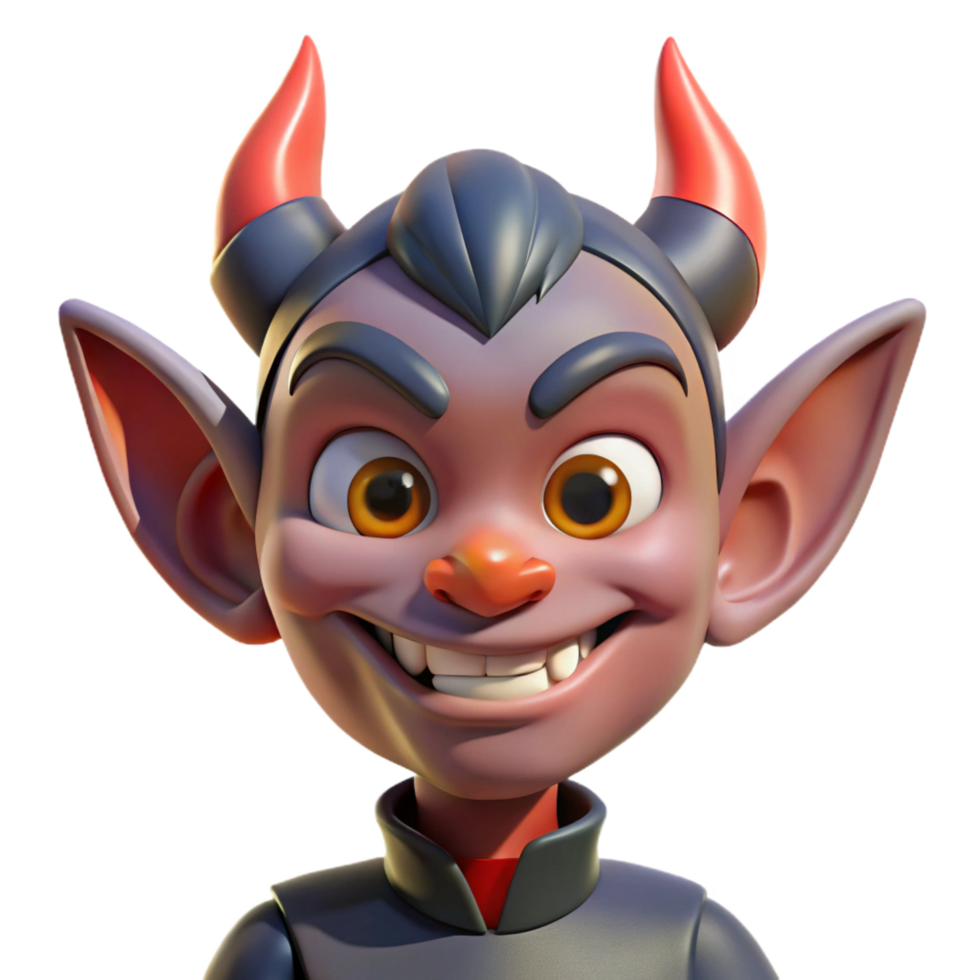 sumptuous calm industrial A playful imp, with pointed ears and a mischievous grin. NO BACKGROUND with Transparent Background. flawless png