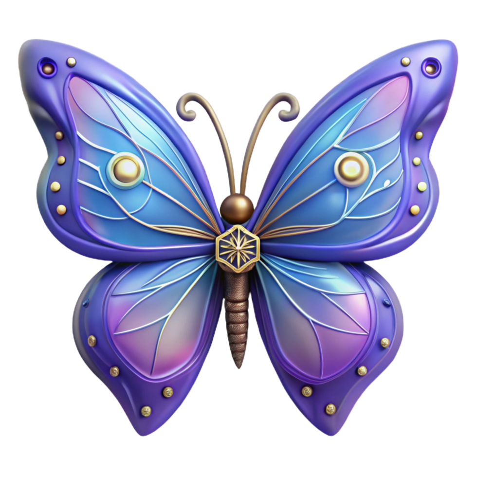 timeless baroque A delicate butterfly, wings patterned with arcane symbols. NO BACKGROUND with Transparent Background. authentic png