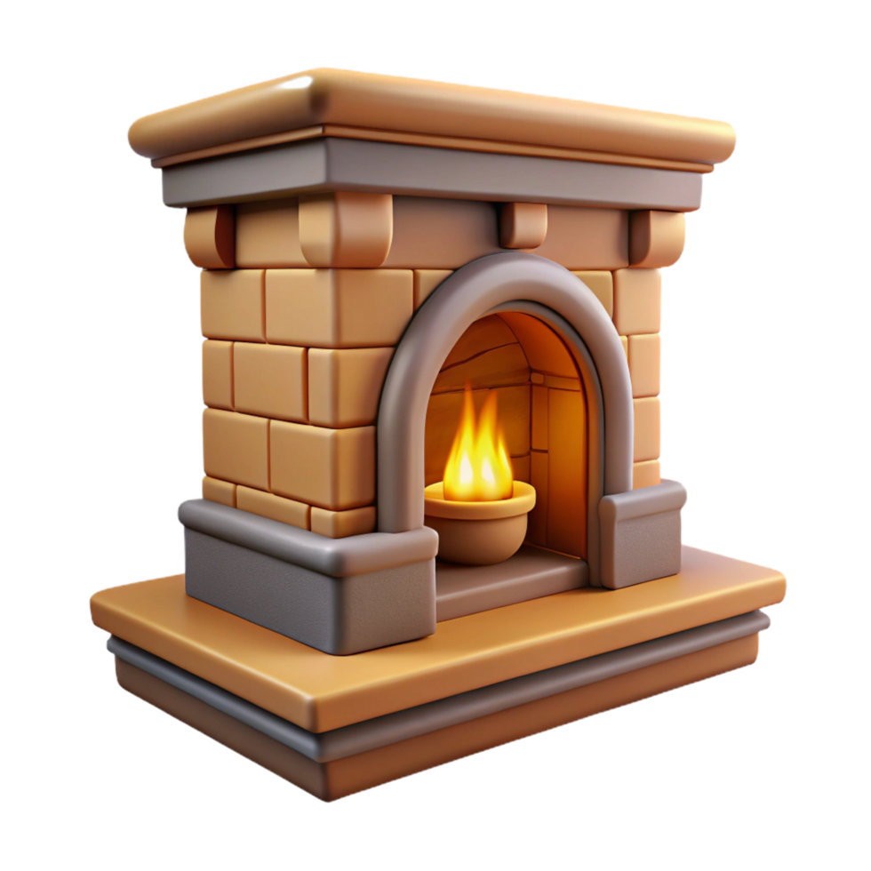 tranquil beautiful Craftsman bungalow fireplace mantelpiece, NO BACKGROUND with Transparent Background. expertly shot png