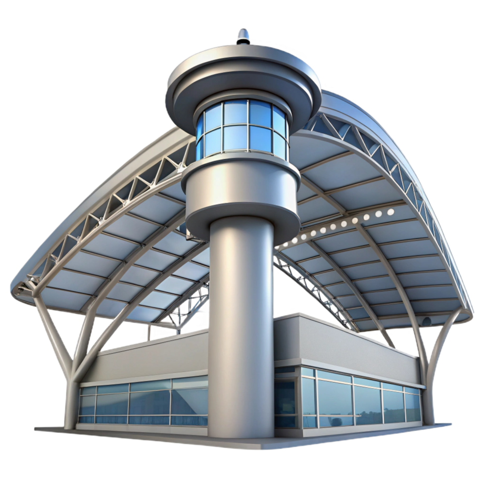 vibrant timeless Modern airport terminal ceiling structure, NO BACKGROUND with Transparent Background. png
