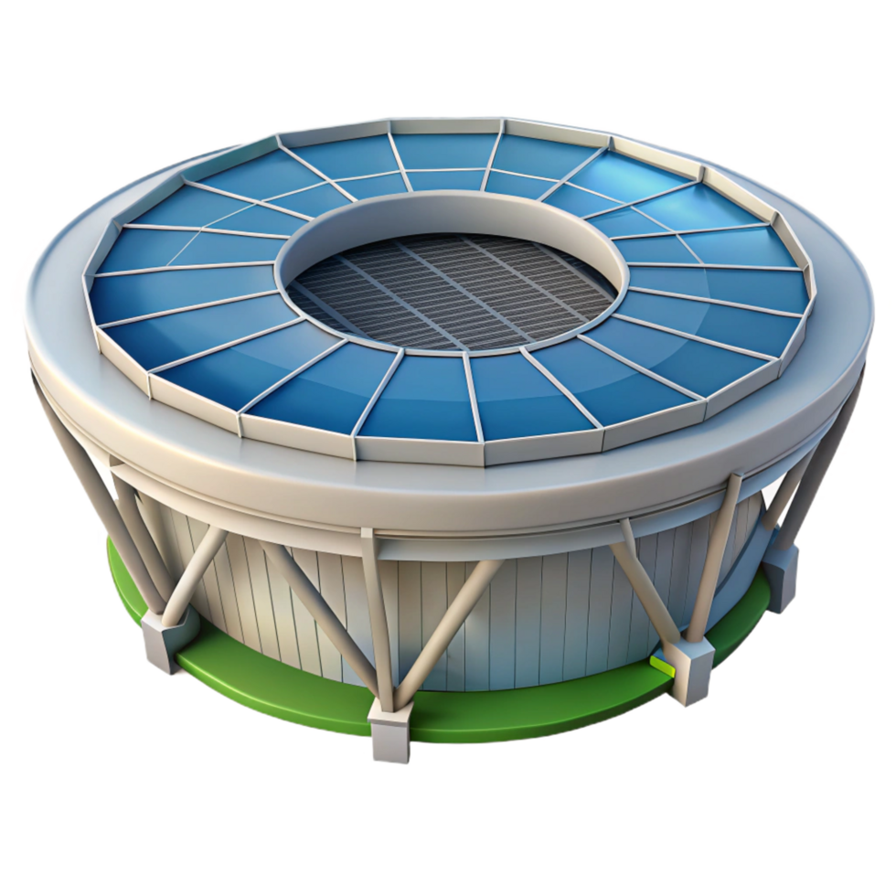 mesmerizing passionate geometric Modern stadium roof retractable mechanism, NO BACKGROUND with Transparent Background. premium png
