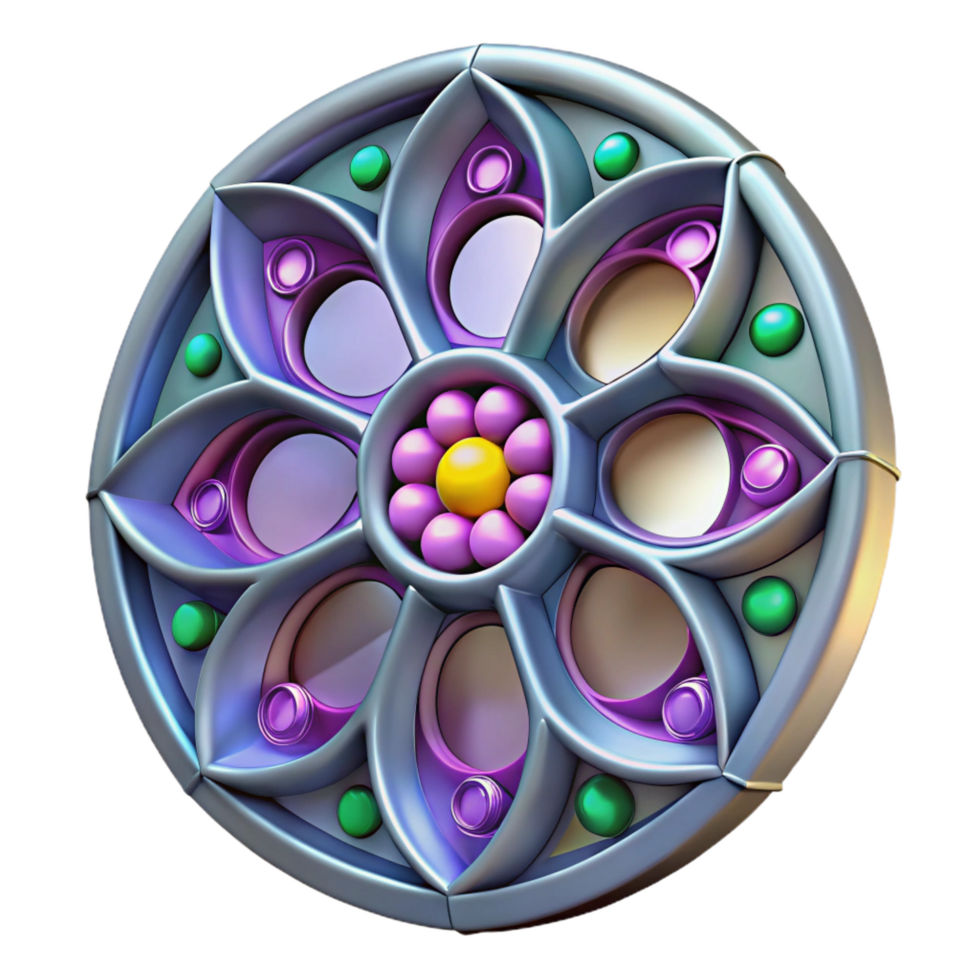striking baroque Gothic cathedral rose window stained glass, NO BACKGROUND with Transparent Background. elite png
