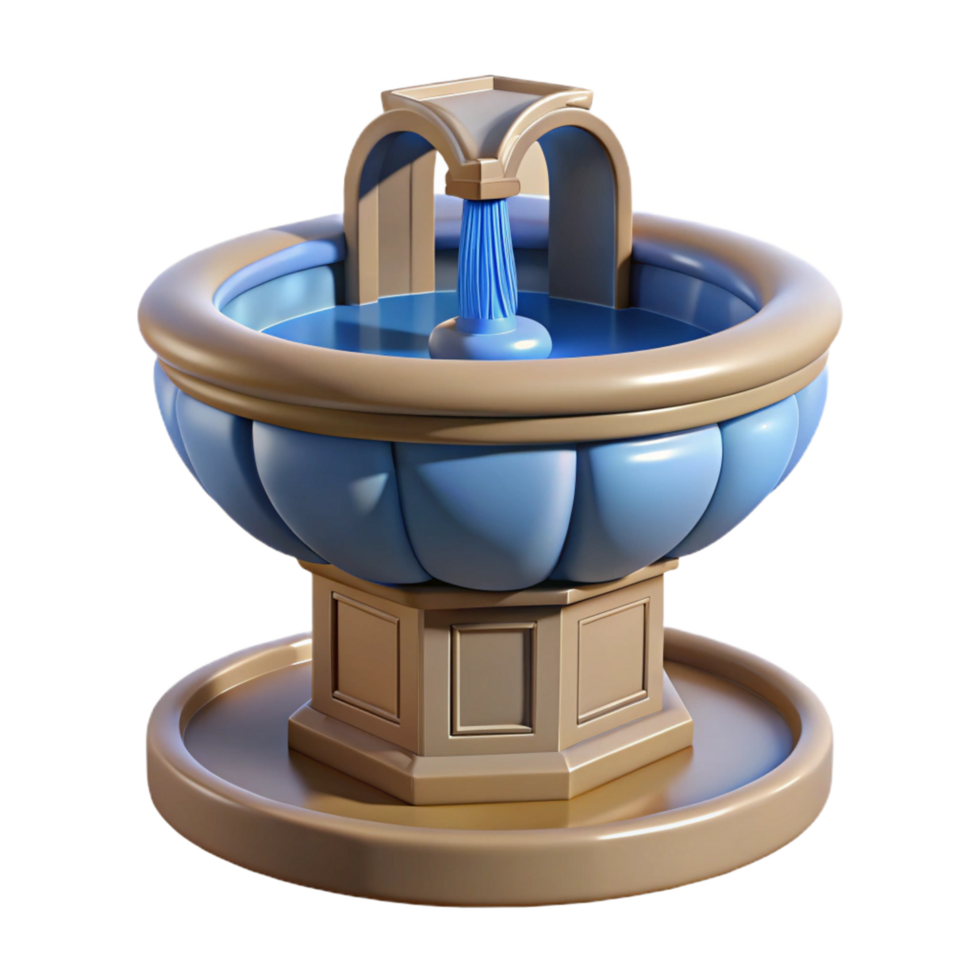 radiant victorian Art Deco building fountain spout detail, NO BACKGROUND with Transparent Background. museum quality png