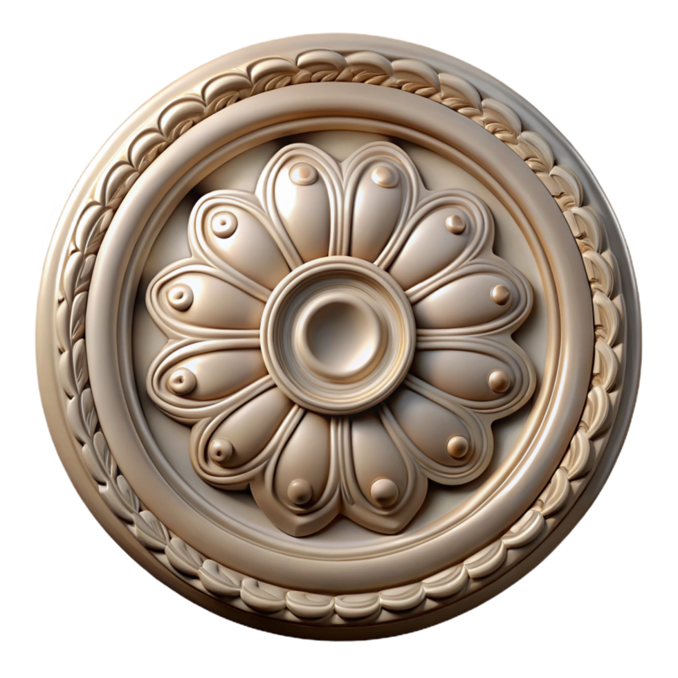 unparalleled renaissance Victorian house ceiling medallion plasterwork, NO BACKGROUND with Transparent Background. gallery standard png