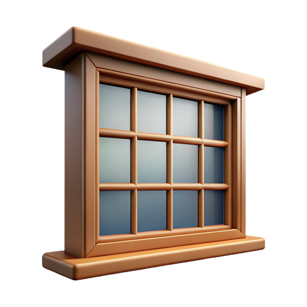 memorable creative Craftsman bungalow window frame and mullions, NO BACKGROUND with Transparent Background. handcrafted png