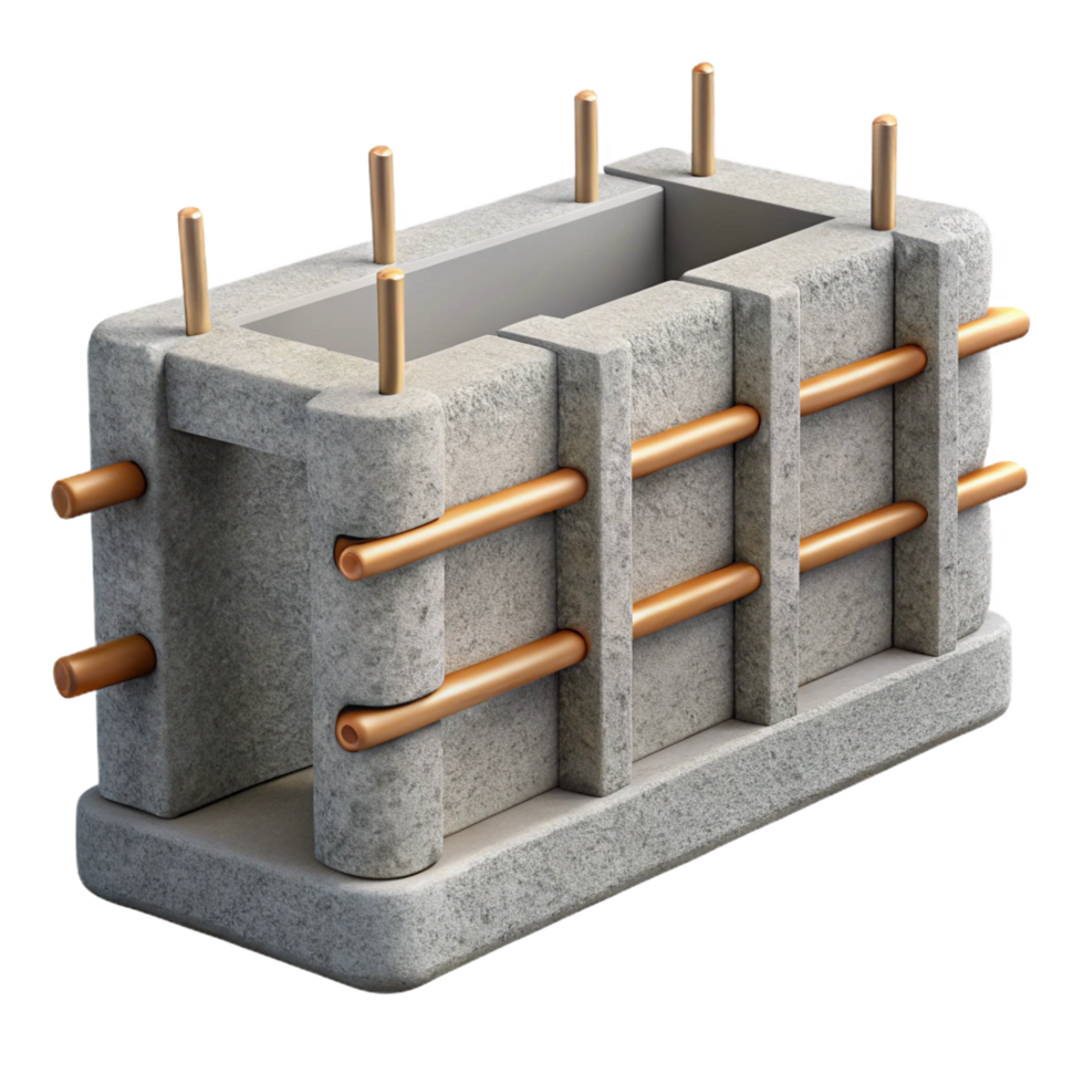 magnificent memorable Concrete wall reinforced concrete rebar detail, NO BACKGROUND with Transparent Background. png