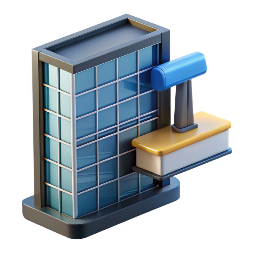 vibrant rare Modern skyscraper window cleaning platform, NO BACKGROUND with Transparent Background. png