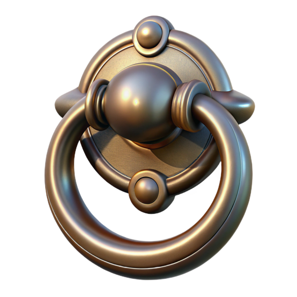 tranquil wonderful Colonial house door knocker, NO BACKGROUND with Transparent Background. authentic png