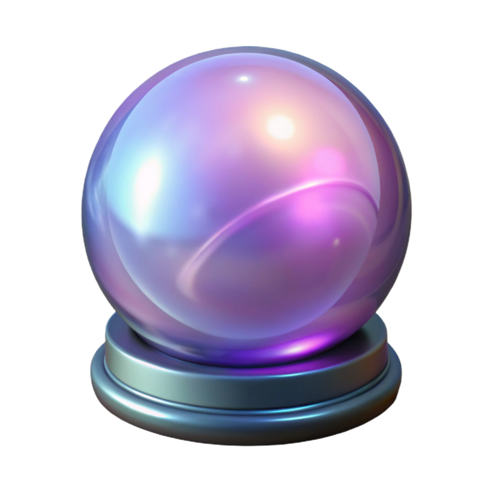 timeless renaissance A mystical crystal ball emitting soft, swirling light. NO BACKGROUND with Transparent Background. elite png