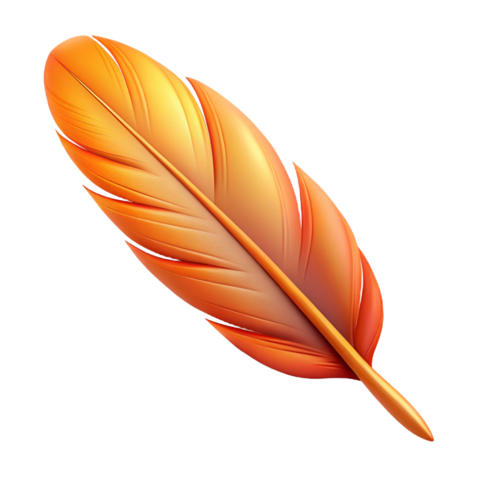 sumptuous gothic A single, perfectly formed phoenix feather. NO BACKGROUND with Transparent Background. high quality png