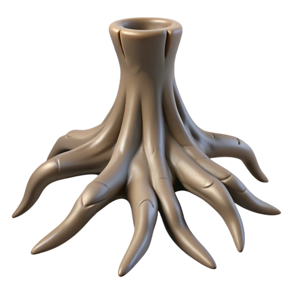 splendid romantic renaissance An ancient, gnarled tree root resembling a clawed hand. NO BACKGROUND with Transparent Background. original png