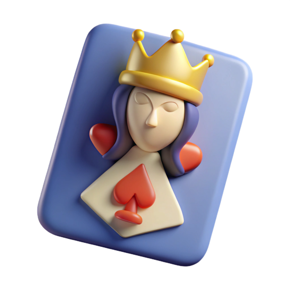 pristine baroque A single, stylized playing card - the Queen of Spades. NO BACKGROUND with Transparent Background. exclusive png