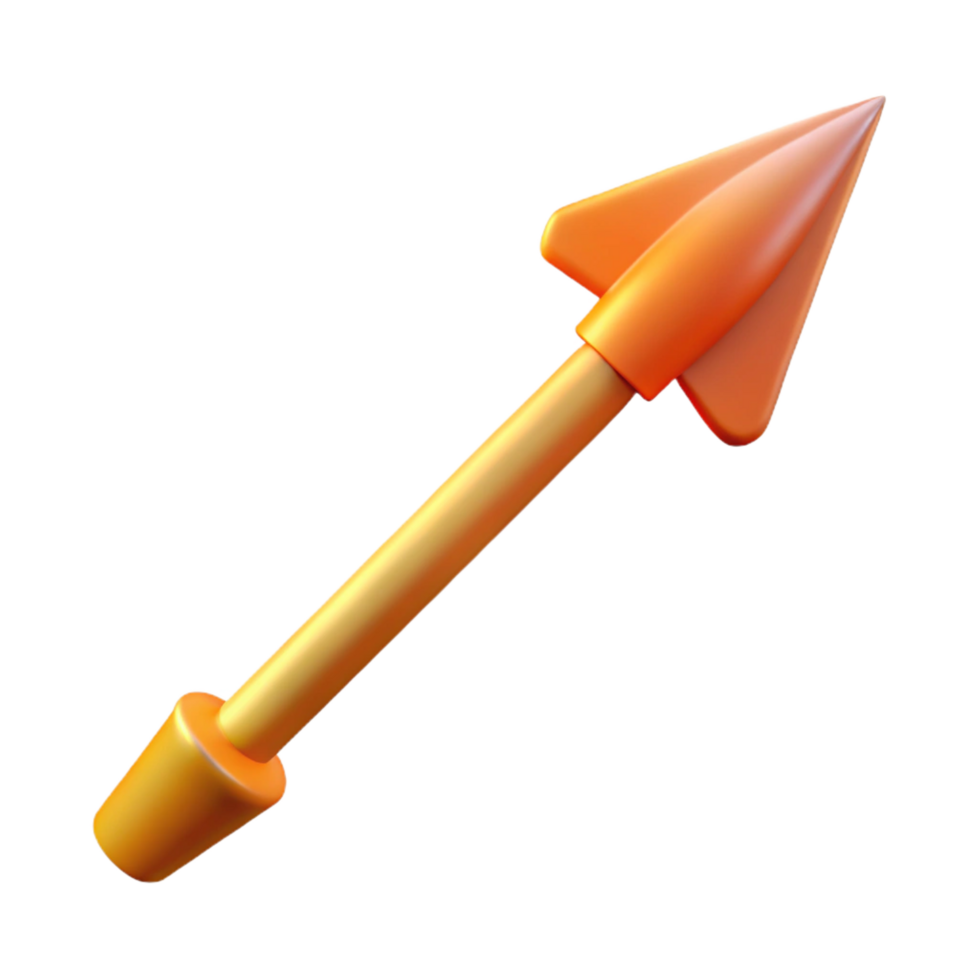 serene unparalleled A single, stylized arrow with glowing fletching. NO BACKGROUND with Transparent Background. png