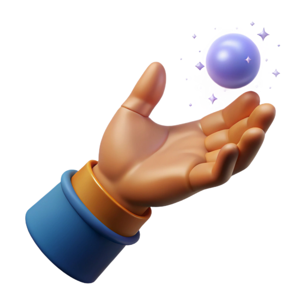 joyful immaculate A detailed illustration of a human hand casting a spell. NO BACKGROUND with Transparent Background. high resolution png