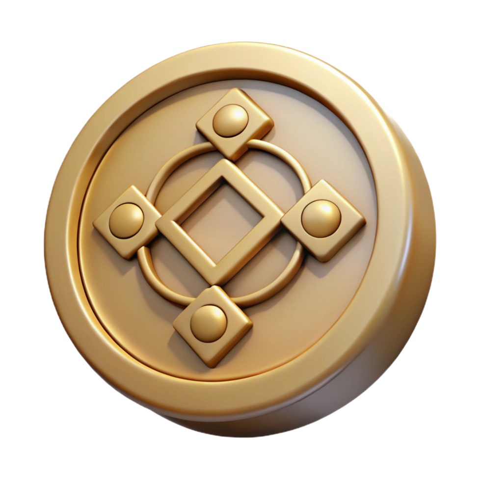 majestic creative A single, ancient coin with cryptic symbols. NO BACKGROUND with Transparent Background. authentic png