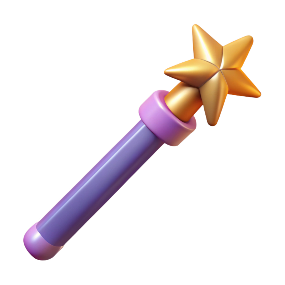 mysterious hypnotic A single, stylized magic wand with a sparkling tip. NO BACKGROUND with Transparent Background. high resolution png